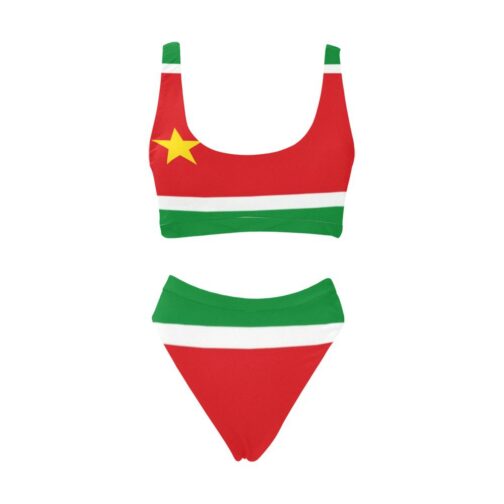 Guadeloupe Flag High-Waisted Bikini