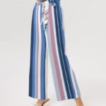 Beach Stripe Women's High-Rise Wide Leg Pants