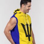 Barbados Flag Mens Sleeveless Hoodie