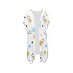 Watercolor And Glittering Stars Mid-Length Chiffon Cover Up