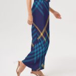Blue Tartan Women’s High-Rise Wide Leg Pants