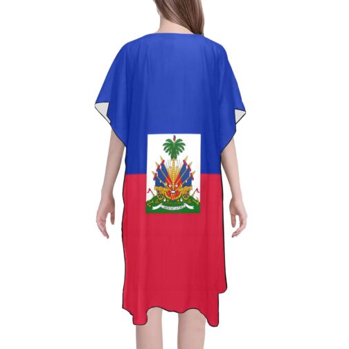 Haiti Back Print Mid-Length Chiffon Cover Up