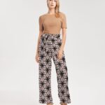 Pink Leaf Geo Women’s High-Rise Wide Leg Pants