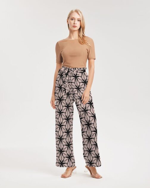 Pink Leaf Geo Women’s High-Rise Wide Leg Pants
