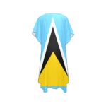 Saint Lucia Flag Print Mid-Length Chiffon Cover Up