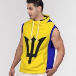 Barbados Flag Mens Sleeveless Hoodie
