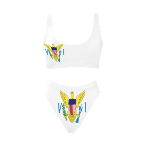 US Virgin Islands Flag High-Waisted Bikini