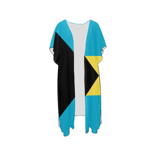 The Bahamas Flag Mid-Length Chiffon Cover Up