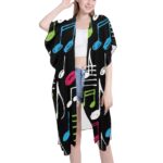 Music Notes Mid-Length Chiffon Cover Up