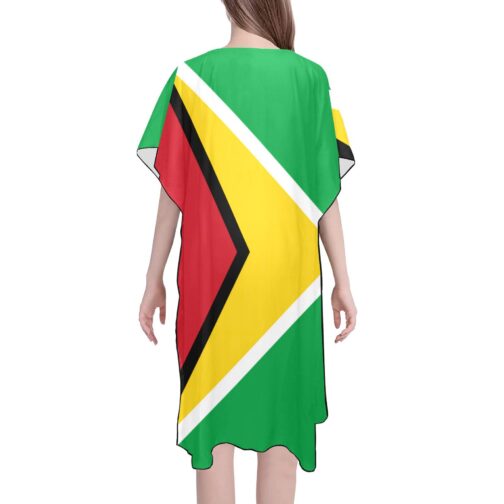 Guyana Flag Back Print Mid-Length Chiffon Cover Up