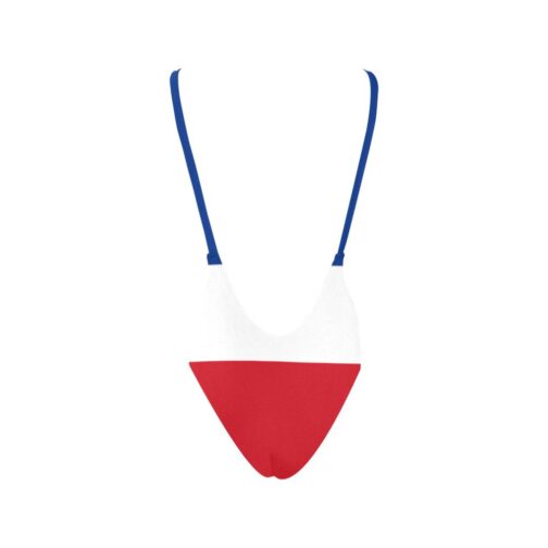 Costa Rica Flag Backless High Cut Swimsuit