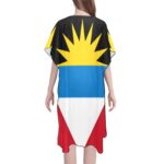 Antigua and Barbuda Flag Print Mid-Length Chiffon Cover Up