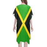 Jamaica Flag Back Print Mid-Length Chiffon Cover Up