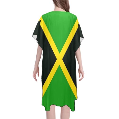 Jamaica Flag Back Print Mid-Length Chiffon Cover Up