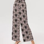 Pink Leaf Geo Women’s High-Rise Wide Leg Pants