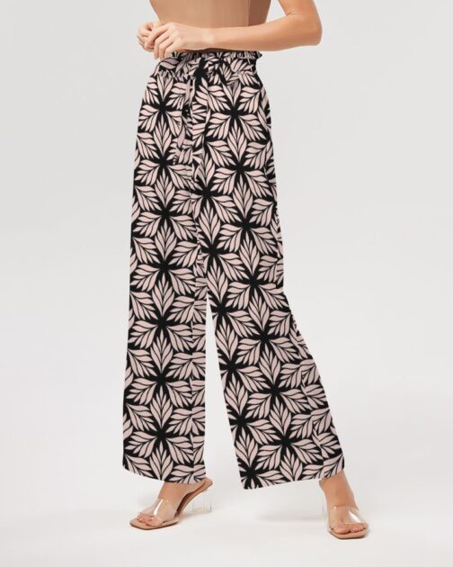 Pink Leaf Geo Women’s High-Rise Wide Leg Pants