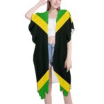 Jamaica Flag Back Print Mid-Length Chiffon Cover Up