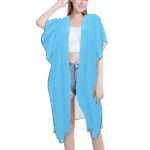 Saint Lucia Flag Print Mid-Length Chiffon Cover Up