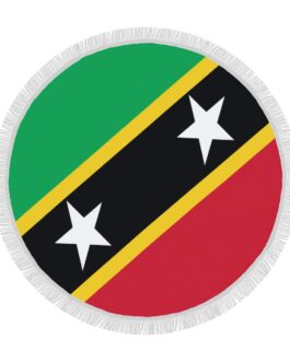 Saint Kitts and Nevis Flag Circular Beach Shawl Towel 59"