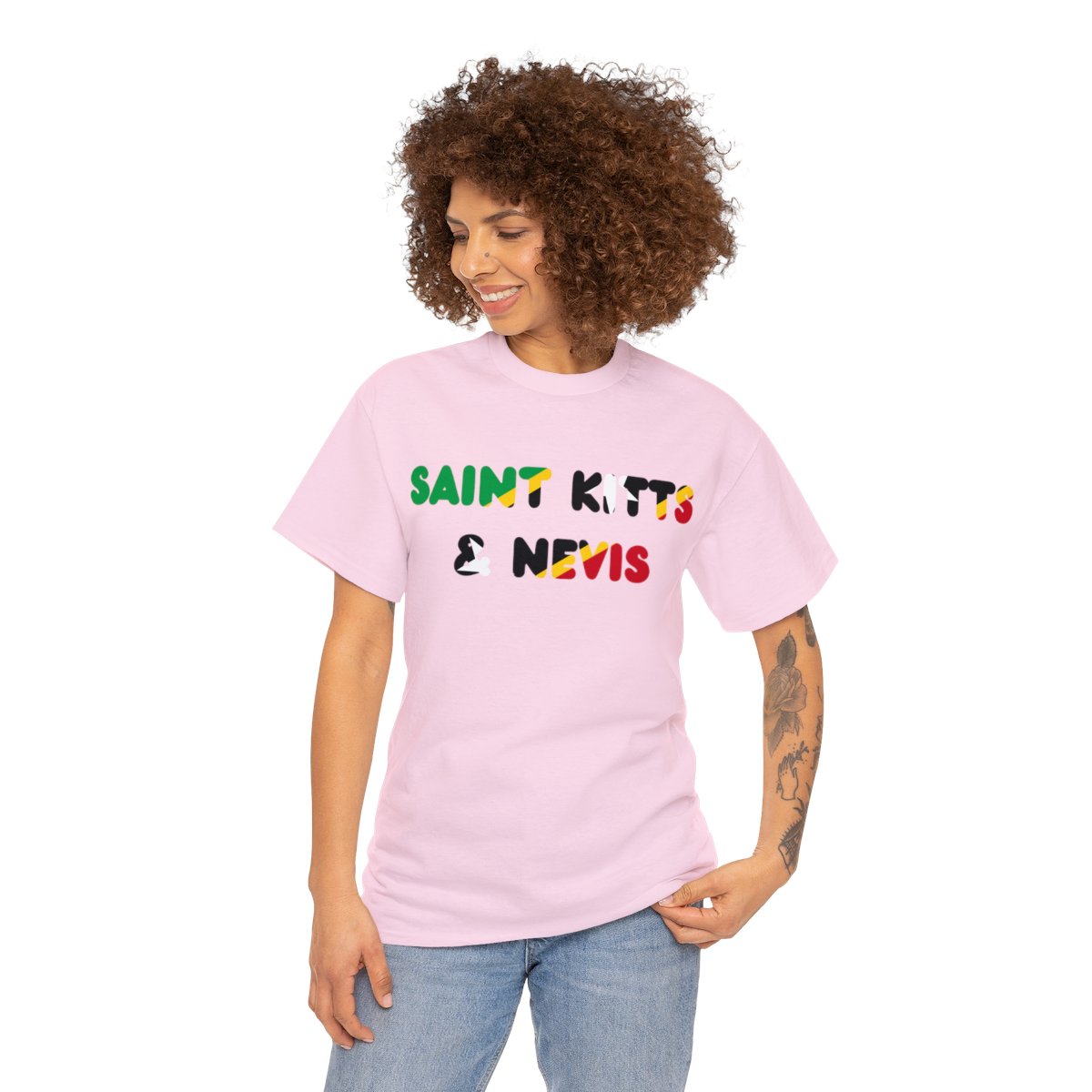 Saint Kitts and Nevis Name Flag Tee Saint Kitts and Nevis Name Flag Tee - Image 37