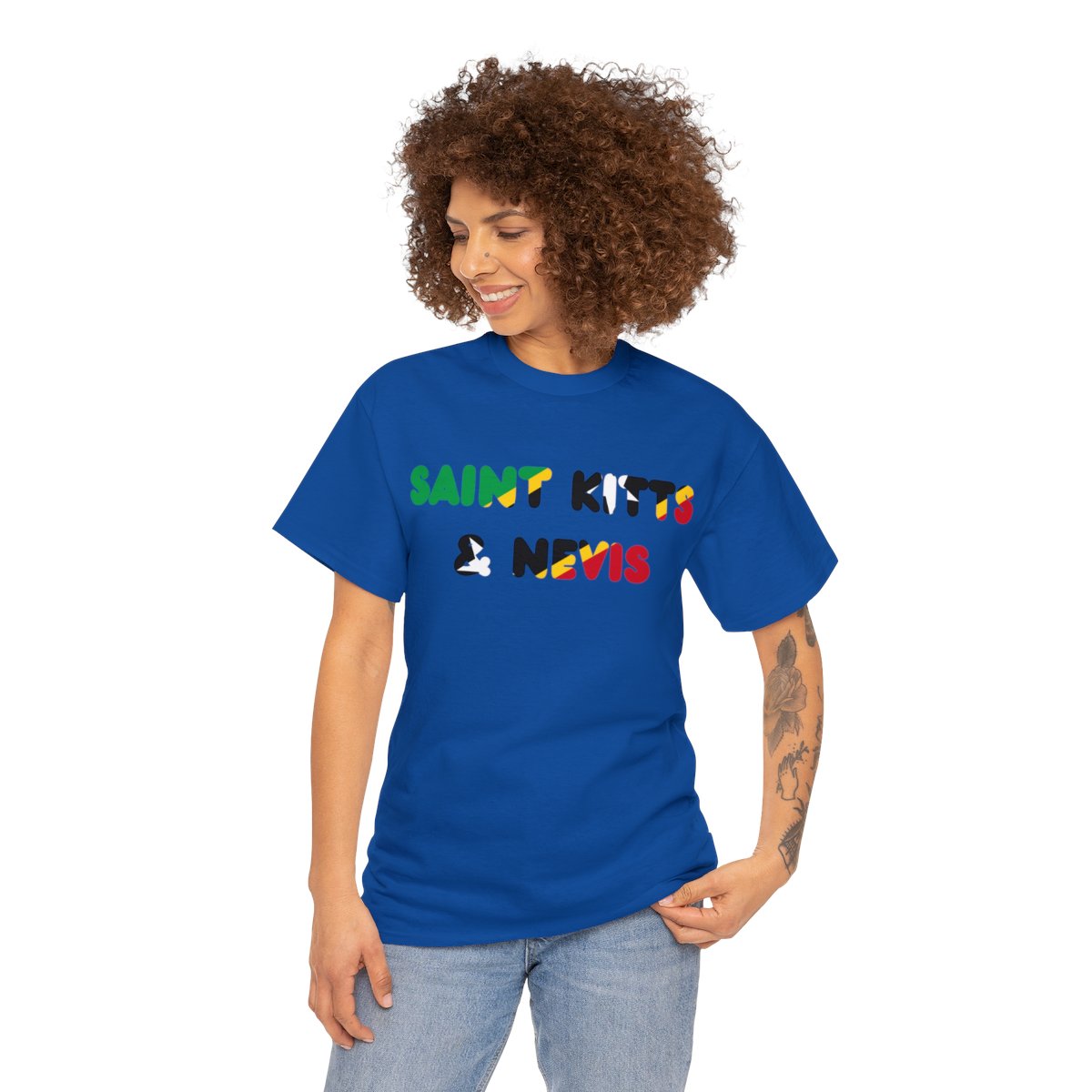 Saint Kitts and Nevis Name Flag Tee Saint Kitts and Nevis Name Flag Tee - Image 32