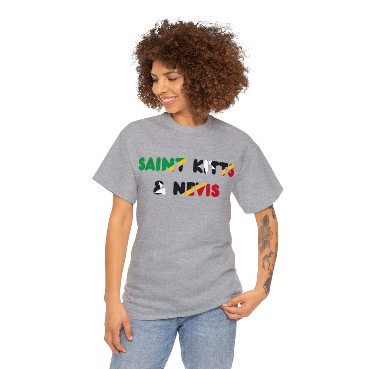 Saint Kitts and Nevis Name Flag Tee Saint Kitts and Nevis Name Flag Tee - Image 4