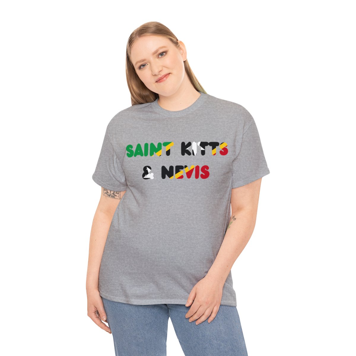 Saint Kitts and Nevis Name Flag Tee Saint Kitts and Nevis Name Flag Tee - Image 5