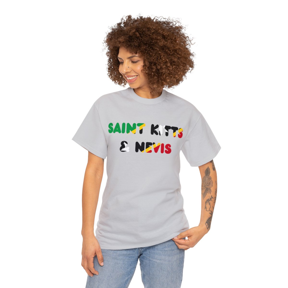 Saint Kitts and Nevis Name Flag Tee Saint Kitts and Nevis Name Flag Tee - Image 15