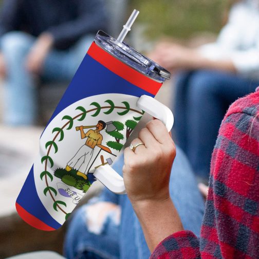 Belize Flag 40oz Tumbler With Handle & Straw