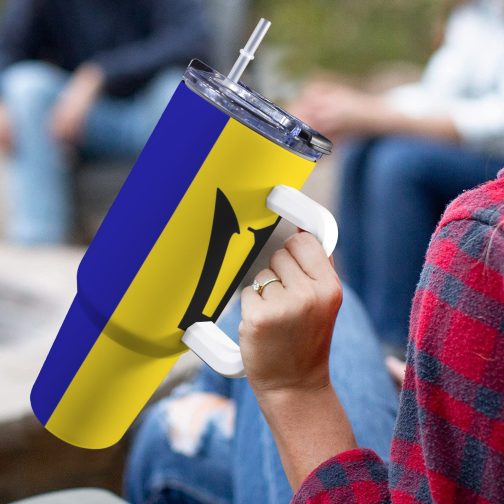 Barbados Flag 40oz Tumbler With Handle & Straw