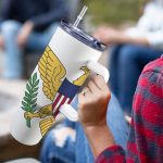 US Virgin Islands Flag 40oz Tumbler With Handle & Straw