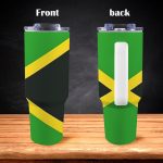 Jamaica Flag 40oz Tumbler With Handle & Straw