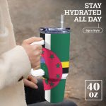 Dominica Flag 40oz Tumbler With Handle & Straw