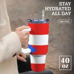 Puerto Rico Flag 40oz Tumbler With Handle & Straw