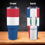 Dominican Republic Flag 40oz Tumbler With Handle & Straw