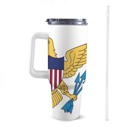 US Virgin Islands Flag 40oz Tumbler With Handle & Straw