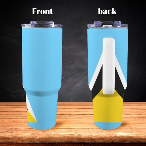 Saint Lucia Flag 40oz Tumbler With Handle & Straw