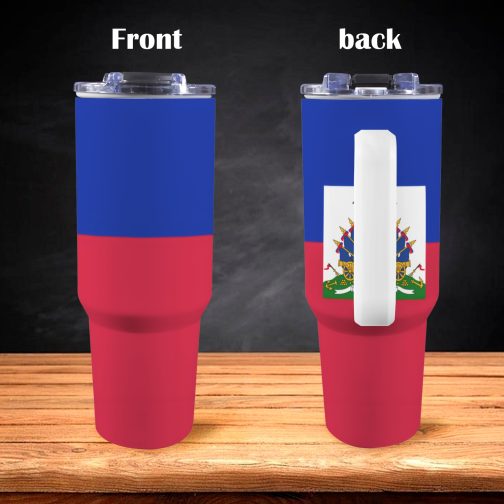 Haiti Flag 40oz Tumbler With Handle & Straw