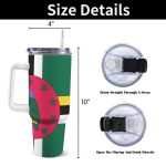 Dominica Flag 40oz Tumbler With Handle & Straw