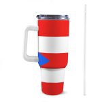 Puerto Rico Flag 40oz Tumbler With Handle & Straw