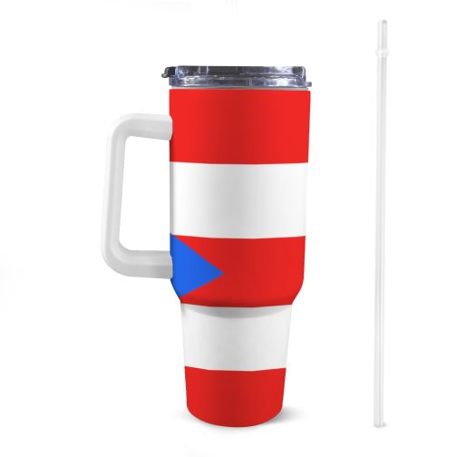 Puerto Rico Flag 40oz Tumbler With Handle & Straw