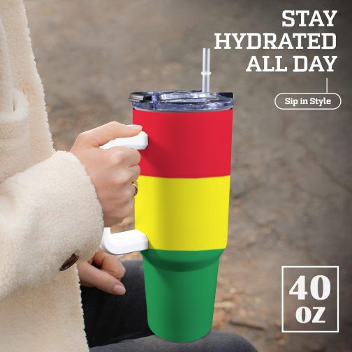 Rasta Flag 40oz Tumbler With Handle & Straw