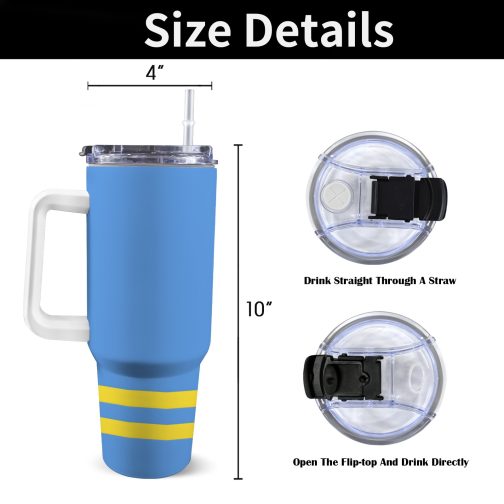 Aruba Flag 40oz Tumbler With Handle & Straw