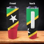 Saint Kitts and Nevis Flag 40oz Tumbler With Handle & Straw
