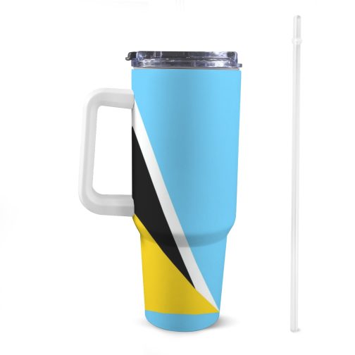 Saint Lucia Flag 40oz Tumbler With Handle & Straw
