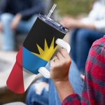 Antigua and Barbuda Flag 40oz Tumbler With Handle & Straw