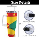 Grenada Flag 40oz Tumbler With Handle & Straw