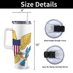 US Virgin Islands Flag 40oz Tumbler With Handle & Straw