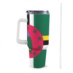 Dominica Flag 40oz Tumbler With Handle & Straw