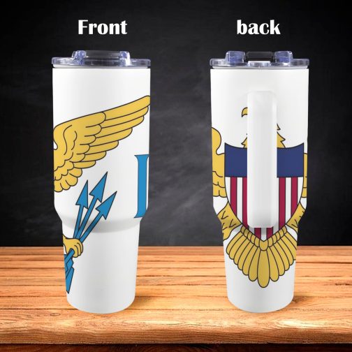 US Virgin Islands Flag 40oz Tumbler With Handle & Straw
